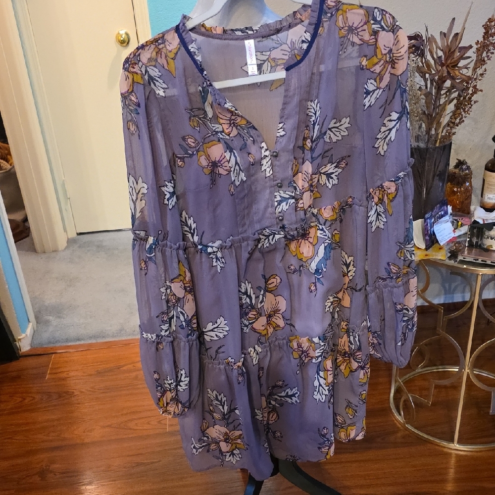 Xhilaration Purple Floral Dress
